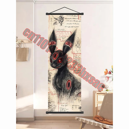 Pokemon: Poster Anime Wall Artwork Gengar Pictures Charizard Painting Canvas Pikachu Hanging Scrolls Home Room Decor