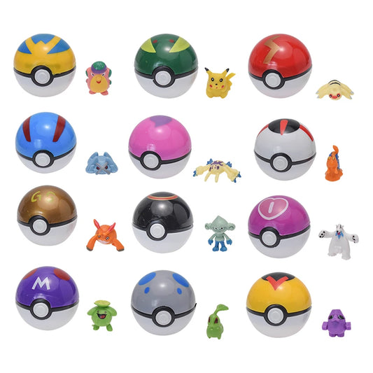 Pokemon: Pokeball 12Pcs/Set Pokemon Poke Ball Figure Toys Anime Pikachu Pocket Monster Pet Elf PVC Figurine Action Collection Model