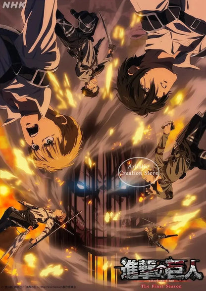 ⚡ Attack on Titan Anime Wall Poster | AOT Canvas Art for Gaming Room & Home Decor