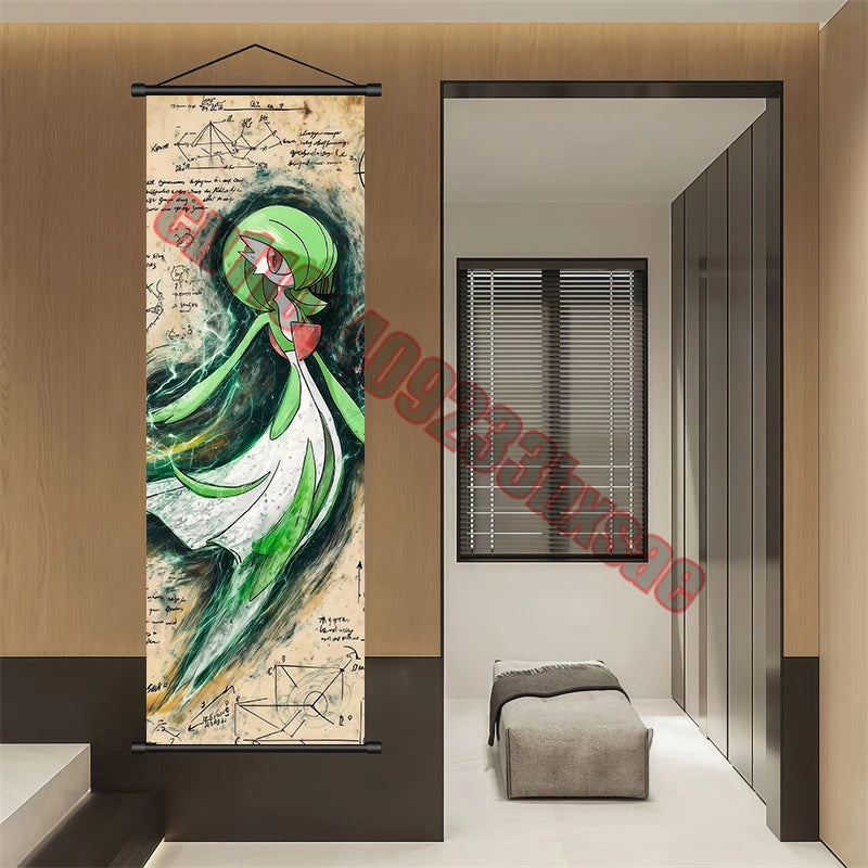 Pokemon: Poster Anime Wall Artwork Gengar Pictures Charizard Painting Canvas Pikachu Hanging Scrolls Home Room Decor