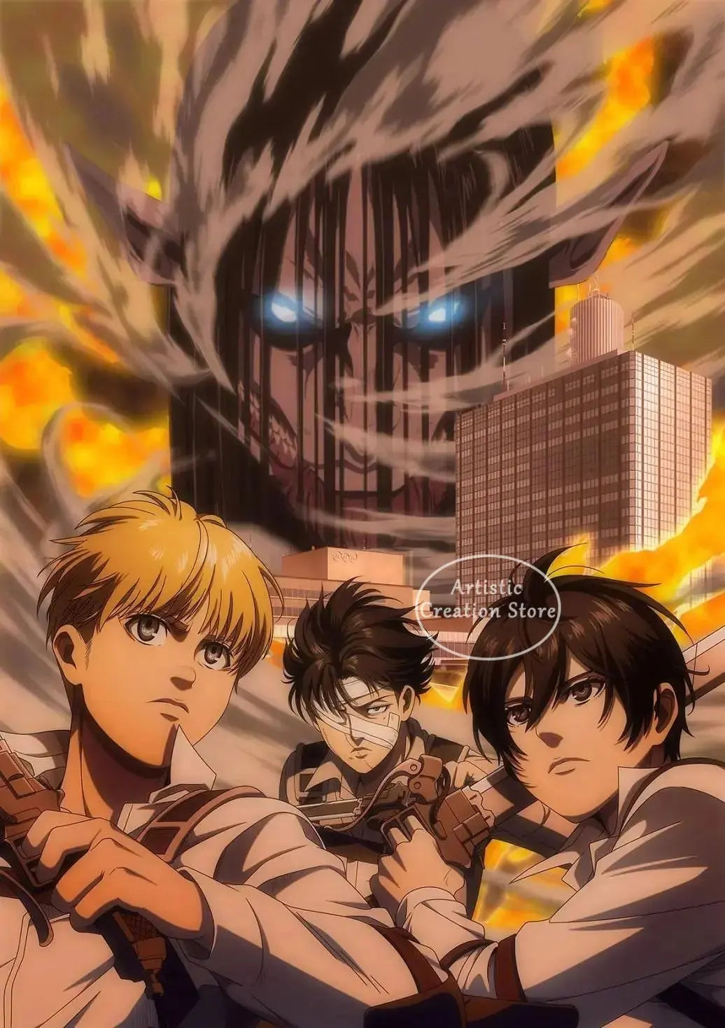 ⚡ Attack on Titan Anime Wall Poster | AOT Canvas Art for Gaming Room & Home Decor
