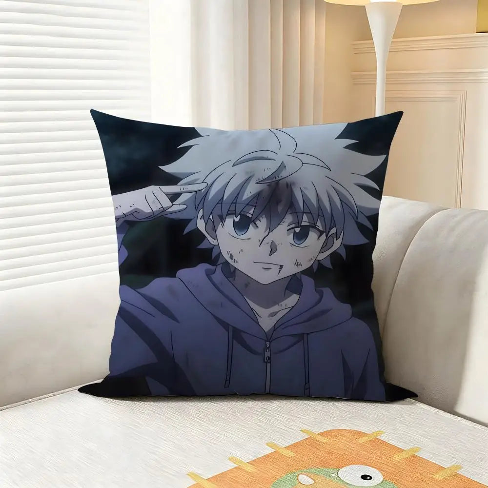 Epic H-HUNTERxHUNTERS Cushion Cover 4Pcs Soft Plush Throw Pillow Covers 40x40 45x45 for Sofa Bedroom