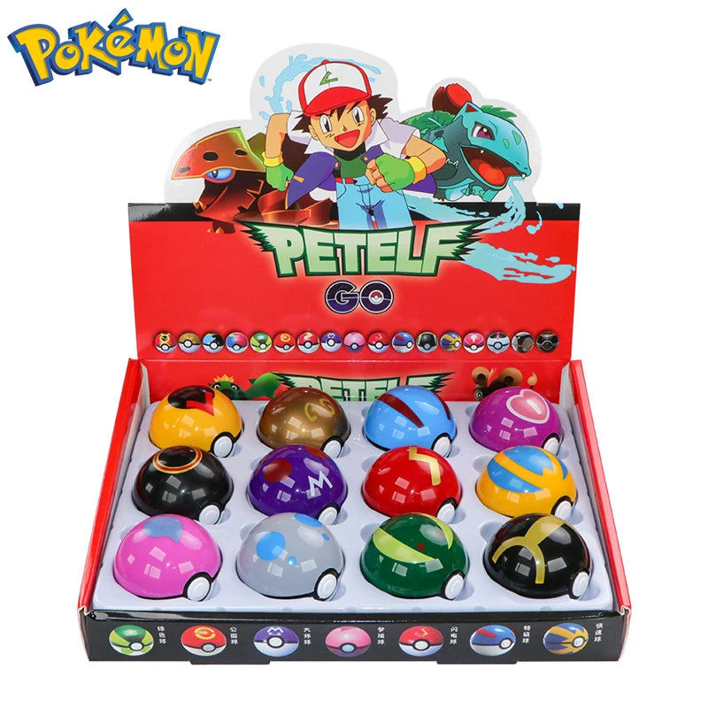 Pokemon: Pokeball 12Pcs/Set Pokemon Poke Ball Figure Toys Anime Pikachu Pocket Monster Pet Elf PVC Figurine Action Collection Model