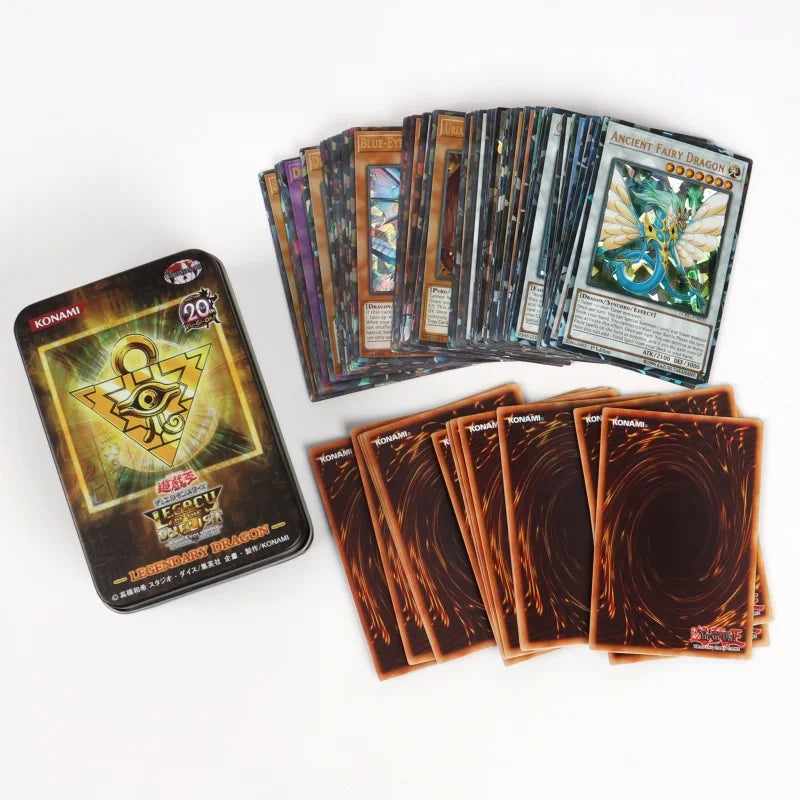 Yu-Gi-Oh: 66-148PCS Yugioh Cards with Tin Box Yu Gi Oh Card English Holographic Golden Letter Duel Links Game Card Blue Eyes Exodia
