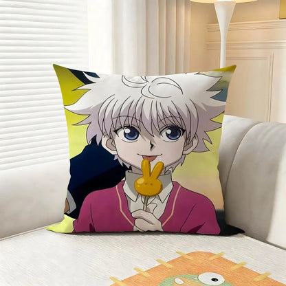 Epic H-HUNTERxHUNTERS Cushion Cover 4Pcs Soft Plush Throw Pillow Covers 40x40 45x45 for Sofa Bedroom
