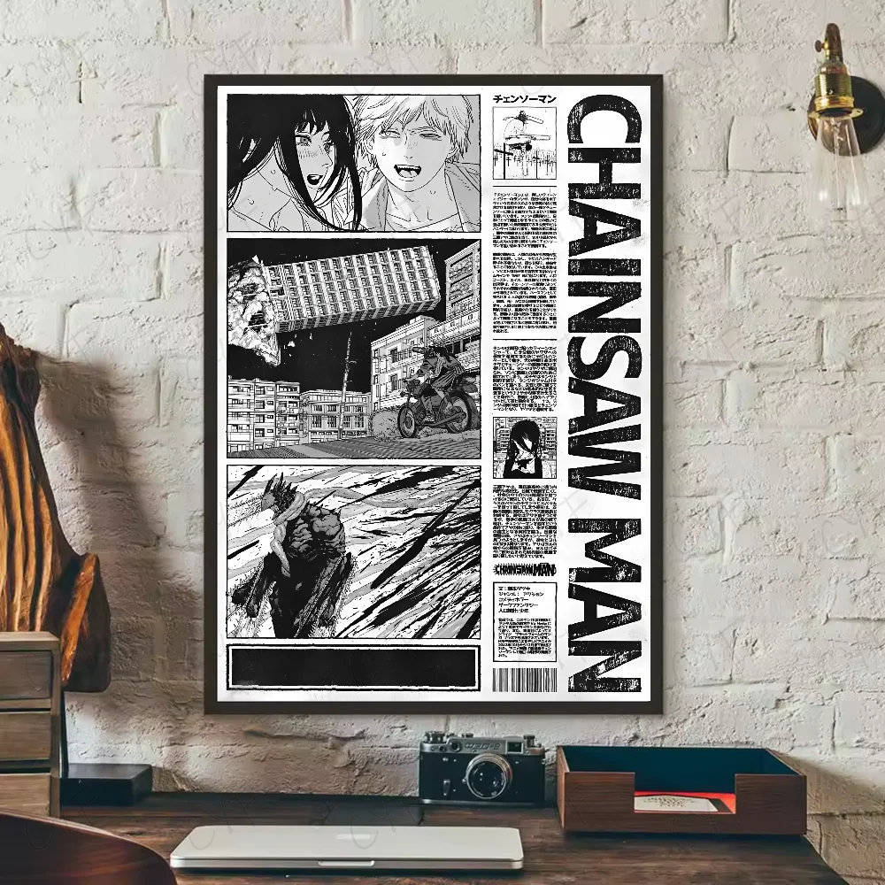 Classic Chainsaw Man: Poster High Quality Print Waterproof Wall Art Sticker For Bar Living Room Decor