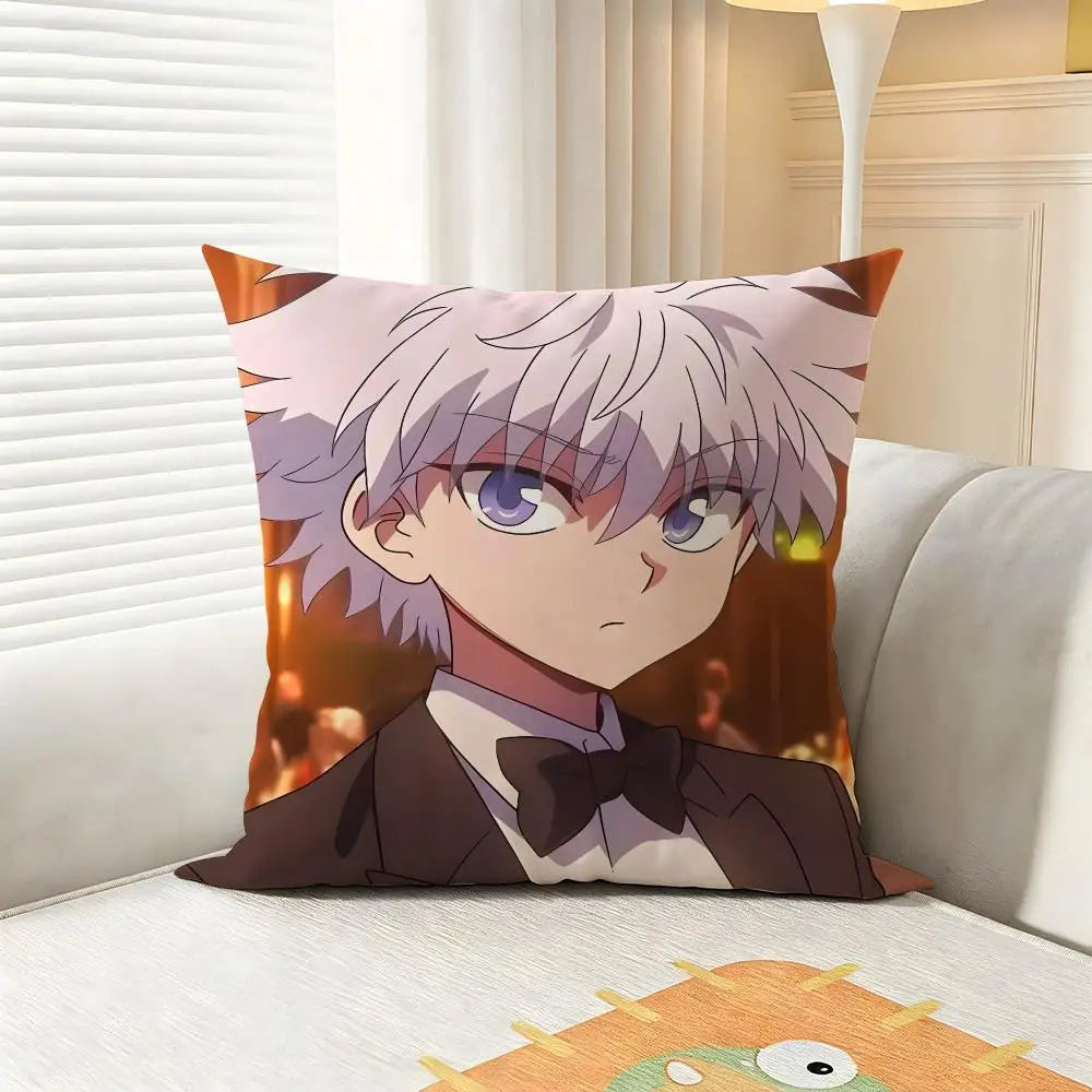 Epic H-HUNTERxHUNTERS Cushion Cover 4Pcs Soft Plush Throw Pillow Covers 40x40 45x45 for Sofa Bedroom
