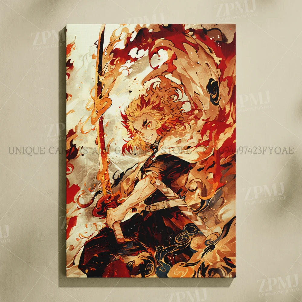 Demon Slayer: Kimetsu No Yaiba Home Decor Hd Prints Poster Pictures Wall Artwork No Framed Canvas Painting For Living Room