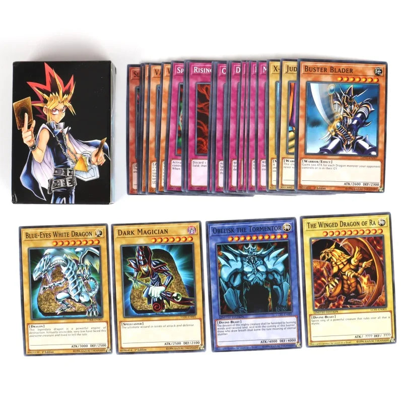 Yu-Gi-Oh: 66-148PCS Yugioh Cards with Tin Box Yu Gi Oh Card English Holographic Golden Letter Duel Links Game Card Blue Eyes Exodia