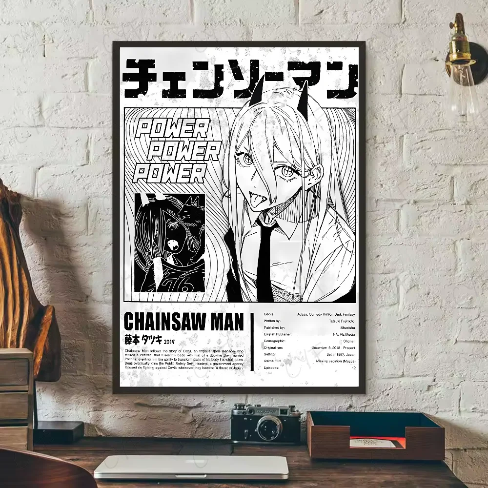 Classic Chainsaw Man: Poster High Quality Print Waterproof Wall Art Sticker For Bar Living Room Decor