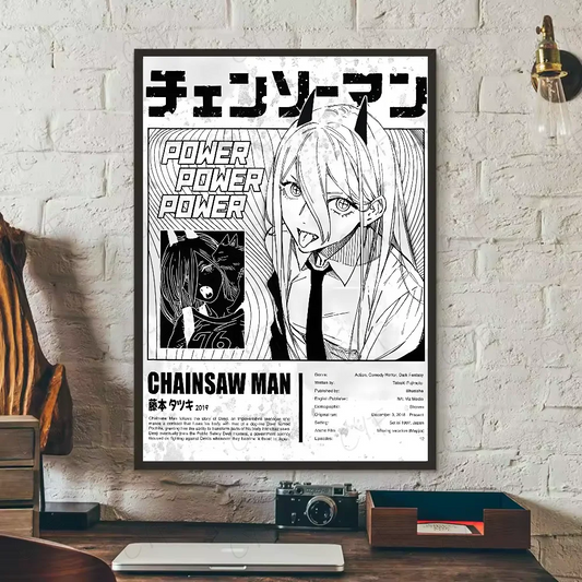 Classic Chainsaw Man: Poster High Quality Print Waterproof Wall Art Sticker For Bar Living Room Decor