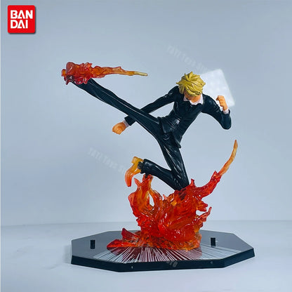 New One Piece Anime Figure Fire Fist Luffy Ace Sanji Battle Model Dolls PVC sabo Action Figurine Zoro Ghost Three-Knife