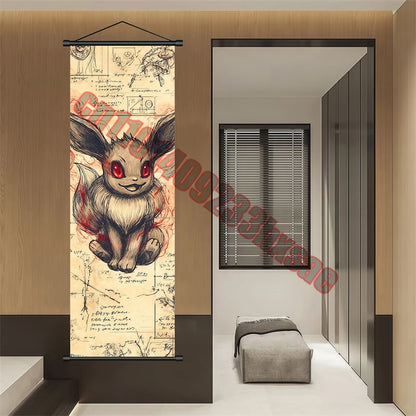 Pokemon: Poster Anime Wall Artwork Gengar Pictures Charizard Painting Canvas Pikachu Hanging Scrolls Home Room Decor