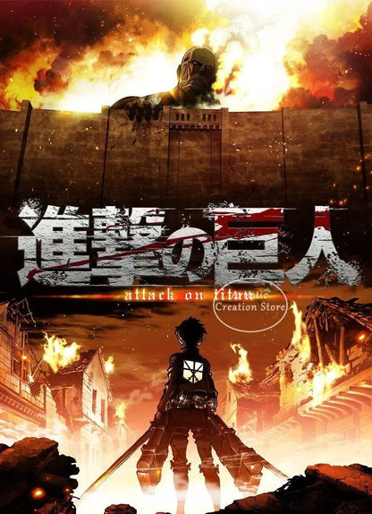 ⚡ Attack on Titan Anime Wall Poster | AOT Canvas Art for Gaming Room & Home Decor